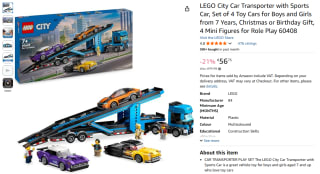 LEGO City Car Transporter with Sports Car 60408 voor €56,75 bij Amazon