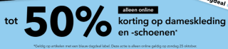 50% korting op dameskleding en schoenen bij Scapino