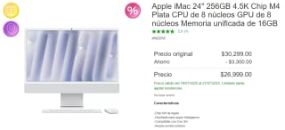 iMac 24" 4.5K 256GB por $26,999 | Oferta Costco