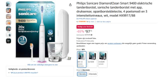 Philips Sonicare DiamondClean Smart 9400 voor €97,12 bij Amazon