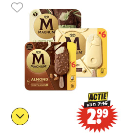 Alle Magnum ijs voor €2,99 bij Dirk