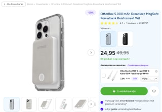 OtterBox 5.000 mAh Draadloze MagSafe Powerbank Wit