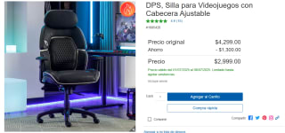DPS, Silla para Videojuegos con Cabecera Ajustable por $2,999 | Descuento Costco