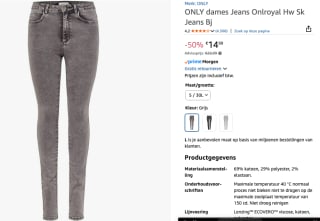 ONLY Skinny Jeans 'ONLRoyal' voor €14,99 bij Amazon