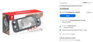 Nintendo Switch Lite Gris por $2,949 | Oferta Walmart