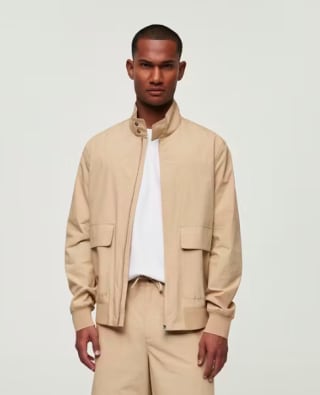Mango chaqueta 100% algodón beige bolsillos por 47,99€
