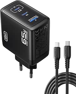 INIU 65W Cargador USB C GAN 3-Puertos USBC Carga Rápida por 14.53€