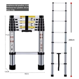 Escalera plegable aluminio 2 m por 29,04€