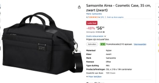Samsonite Airea Beautycase black 35 cm voor €46,89 dmv code bij Amazon