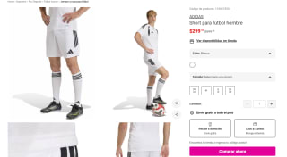 Short Fútbol Adidas Blanco por $299 | Oferta Liverpool