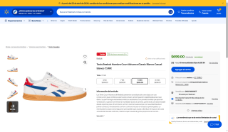 Tenis Reebok Court Advance Classic Blanco 7.5 MX por $699 | Walmart
