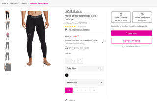 Malla UNDER ARMOUR compresión baja $263 | Oferta Liverpool