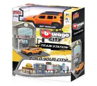 Burago Build Your City 1/43 - Train Station + Jeep Renegade por 9.9€