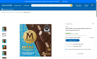 Paleta Helado Magnum Mini 10un x 55ml por $202 | Sam's Club