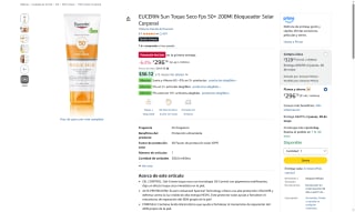 Eucerin Sun Toque Seco FPS 50+ por $297 | Oferta Amazon