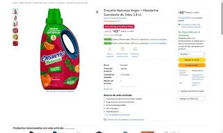 El Ensueño Natureza Argan + Mandarina 2.8L por $49 | Amazon