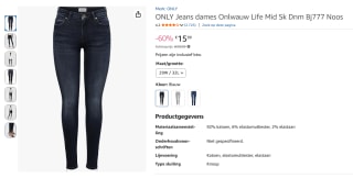 Only skinny jeans voor €15,99 bij Amazon
