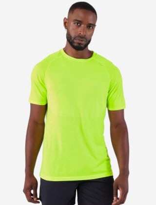 Camiseta running sin costuras Hombre - KIPRUN Run 500 Confort Verde ácido por 7,99€