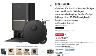 Dreame Robotstofzuiger L50s Pro Ultra Black voor €599 bij Amazon