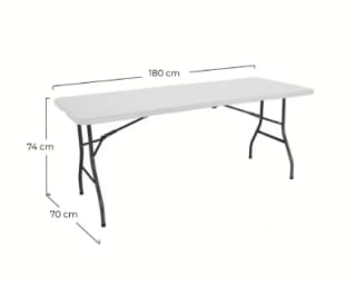 Mesa Plegable Resina Reforzada Nyana Home 180x74x74cm por 27.46€