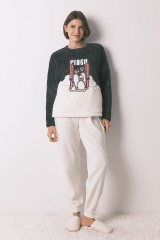 Pijama largo polar pelo suave bordado Pingu Women'secret para Mujer por 8.49€
