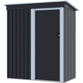 Living and Home Black Outdoor Sloped Roof Waterproof Tool and Storage Shed 5 x 3ft