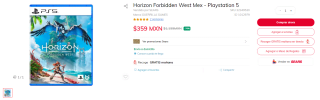 Horizon Forbidden West Mex PS5 por $359 en Sears