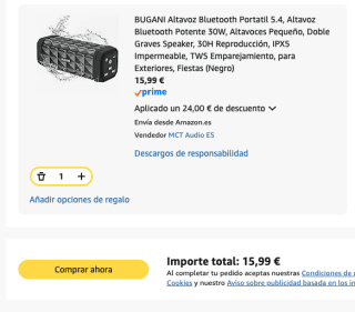 BUGANI Altavoz Bluetooth Portatil 5.4 potencia 30W por 15.99€