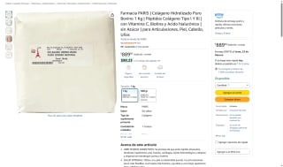Colágeno Hidrolizado Puro Bovino 1 Kg por $889 | Amazon