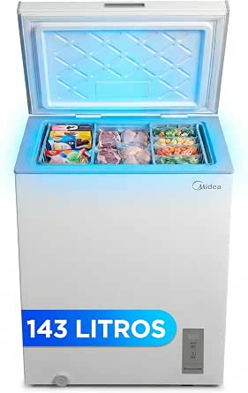 MIDEA Arcon Congelador Pequeño de 143L Congelador Horizontal Convertible por 143.65€