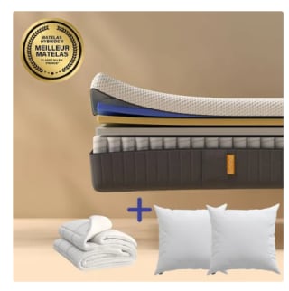 Pack Matelas Hybride II 160x200 + 2 Oreillers EMMA à 579€