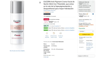 EUCERIN Anti-Pigment Crema Noche 50ml por $450 | Amazon
