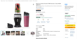Ninja Fit Licuadora Personal 700W (2 vasos 480 ml) por $990 en Amazon