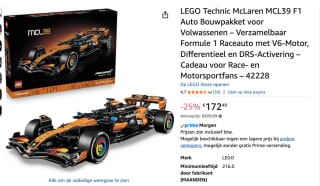 LEGO Technic McLaren MCL39 F1 Auto voor €172,49 bij Amazon