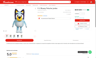 Peluche Bluey 18" jumbo por $639 | Ahorro Bodega Aurrera