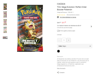 TCG: Mega Evolution: Perfect Order Booster por $71 | Oferta Liverpool