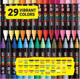 Uni Posca Marcador d/pintura Gama completa de 29 colores $58.528 Disponible en Amazon