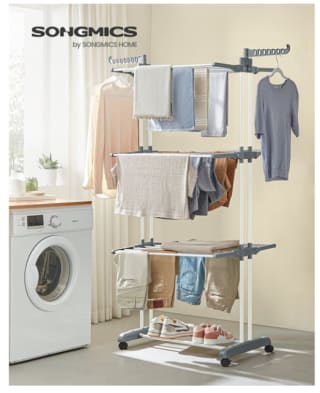 Étendoir à Linge Songmics, séchoir mobile à 4 niveaux à 25,49€
