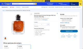 Perfume Emporio Armani 150ml por $2,008 | Oferta Coppel