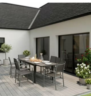 Table extensible en aluminium - 8-10 personnes à 209€