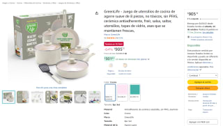 GreenLife juego de utensilios de cocina (8 piezas) por $906 en Amazon