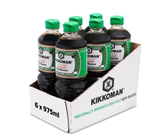 Pack 6 x 975ml de Kikkoman Salsa de soja baja en sodio por 34.51€