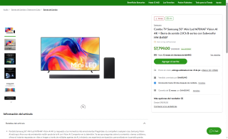 Combo TV Samsung 50" + Barra por $7,799 | Oferta Bodega Aurrera