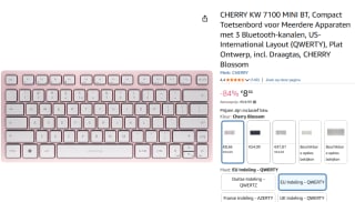CHERRY KW 7100 MINI BT Blossom voor €8,66 bij Amazon