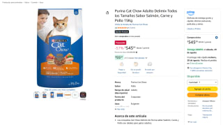 Purina Cat Chow Adulto Delimix 15Kg por $518 en Amazon