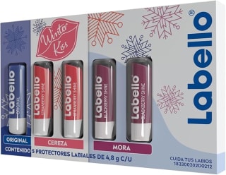 Pack 5 Bálsamo Labial Labello 5 Colores por $195 | Amazon