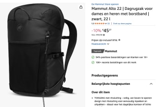 Mammut Alto 22-liter dagrugzak voor €45,27 bij Amazon