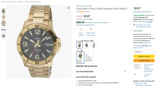 Reloj Casio Estilo Buzo MTP-VD01G-1BV por $850 en Amazon