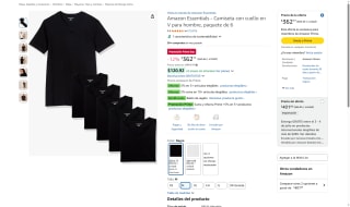 Paquete 6 Camisetas Cuello V por $363 | Amazon (Prime)