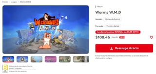 Worms W.M.D por $108 | Oferta Nintendo eShop